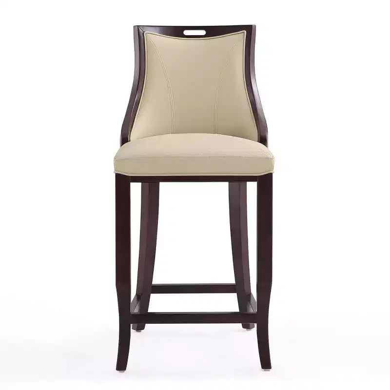 Lot de 2 tabourets de bar rembourrés « Empereur » en similicuir et bois de hêtre
