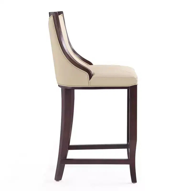 Lot de 2 tabourets de bar rembourrés « Empereur » en similicuir et bois de hêtre