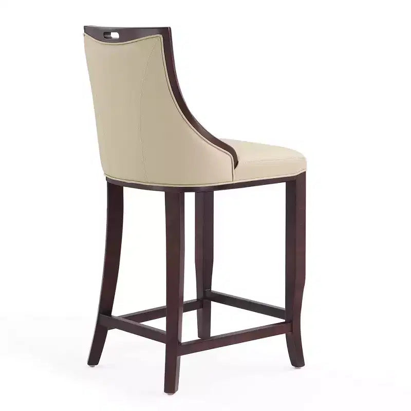 Lot de 2 tabourets de bar rembourrés « Empereur » en similicuir et bois de hêtre