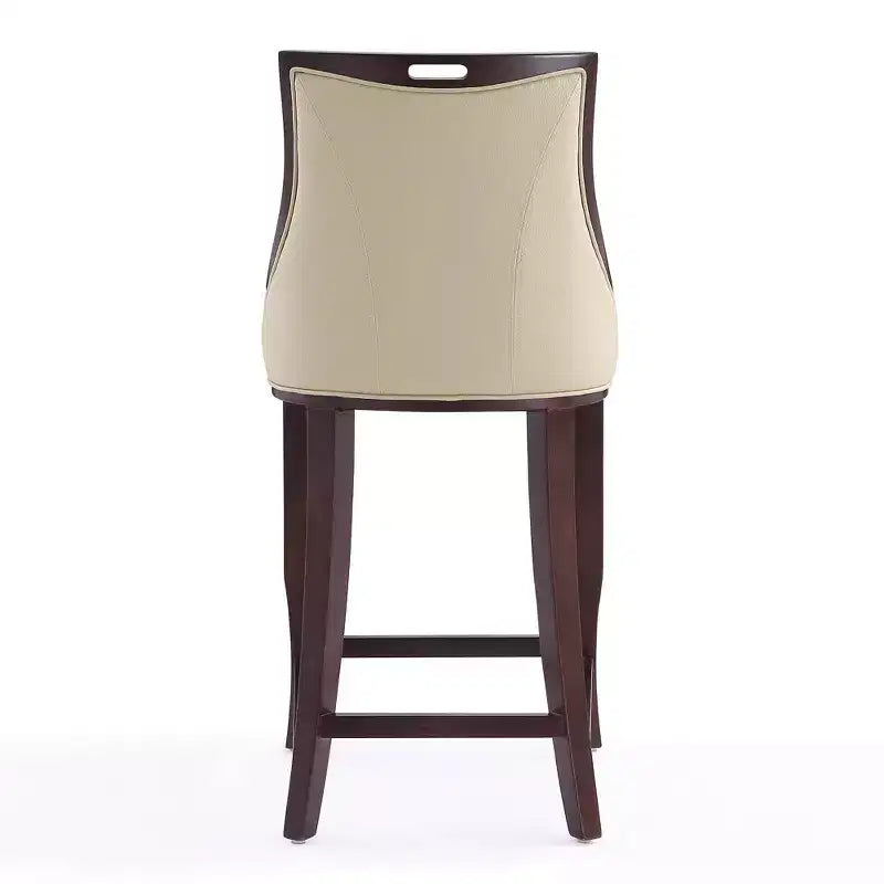 Lot de 2 tabourets de bar rembourrés « Empereur » en similicuir et bois de hêtre