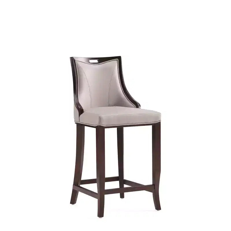 Lot de 2 tabourets de bar rembourrés « Empereur » en similicuir et bois de hêtre