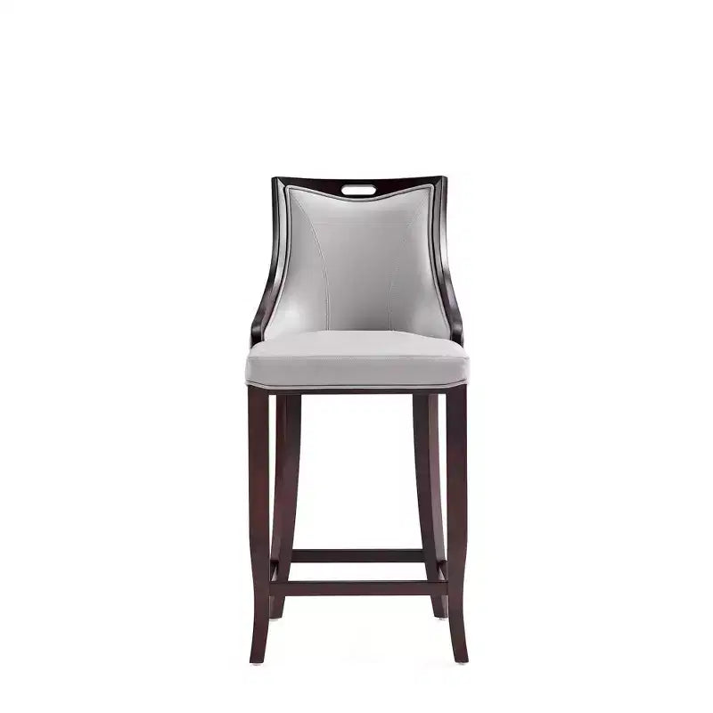 Lot de 2 tabourets de bar rembourrés « Empereur » en similicuir et bois de hêtre