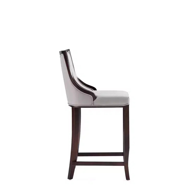 Lot de 2 tabourets de bar rembourrés « Empereur » en similicuir et bois de hêtre