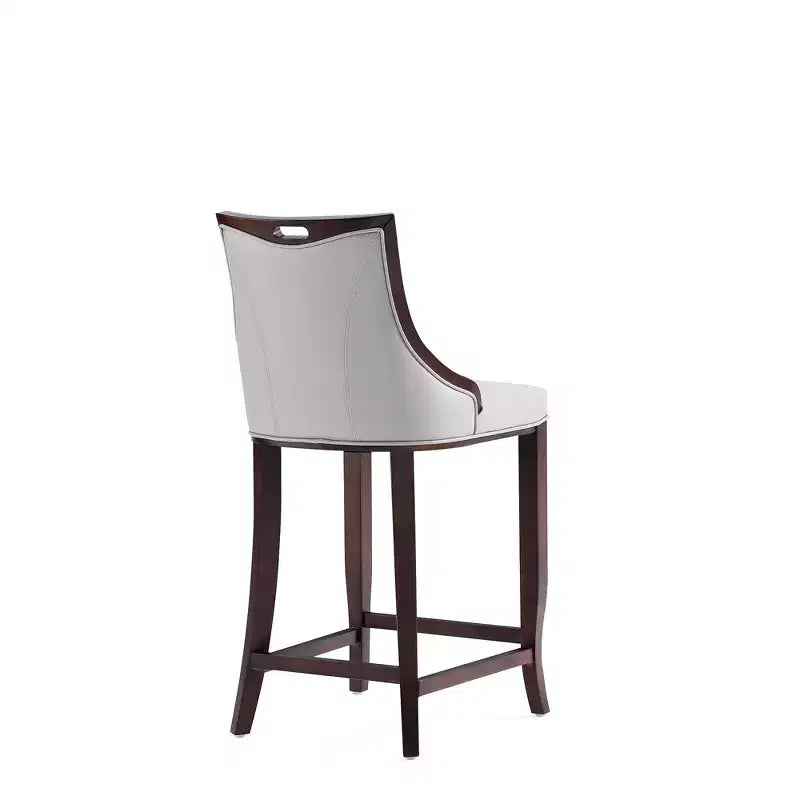 Lot de 2 tabourets de bar rembourrés « Empereur » en similicuir et bois de hêtre