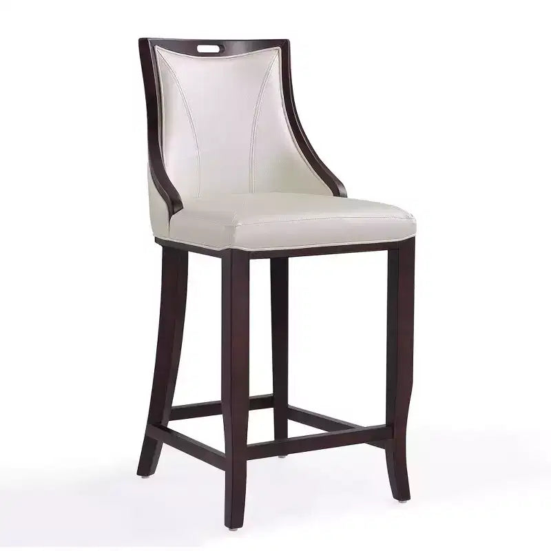 Lot de 2 tabourets de bar rembourrés « Empereur » en similicuir et bois de hêtre