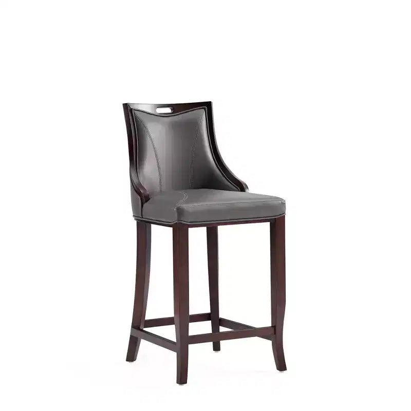Lot de 2 tabourets de bar rembourrés « Empereur » en similicuir et bois de hêtre