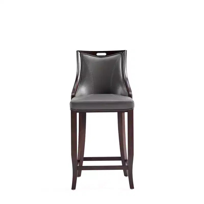 Lot de 2 tabourets de bar rembourrés « Empereur » en similicuir et bois de hêtre