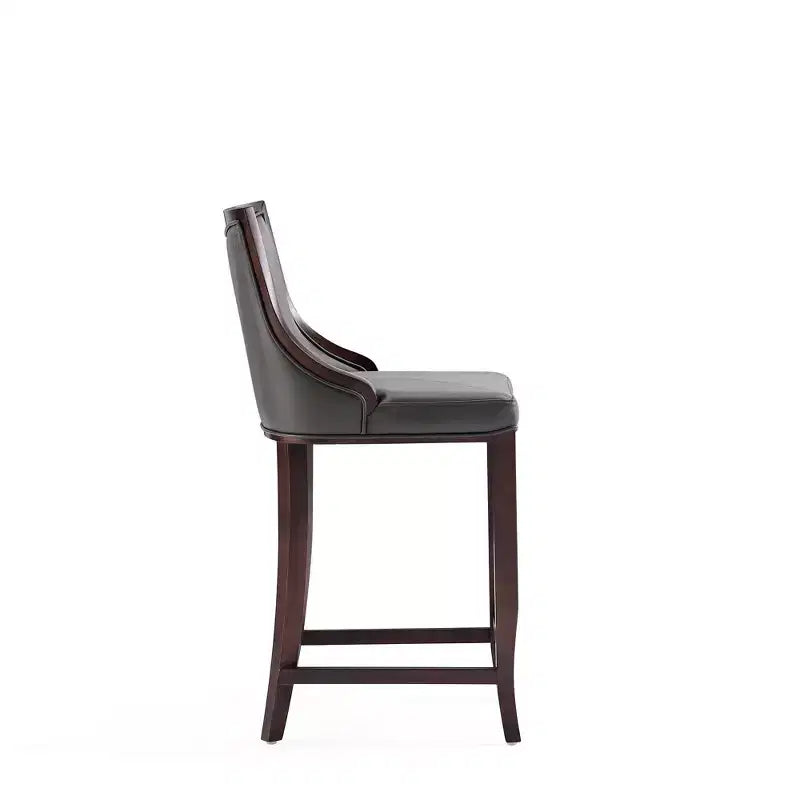Lot de 2 tabourets de bar rembourrés « Empereur » en similicuir et bois de hêtre