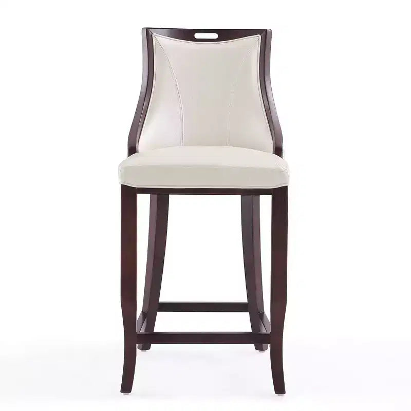 Lot de 2 tabourets de bar rembourrés « Empereur » en similicuir et bois de hêtre