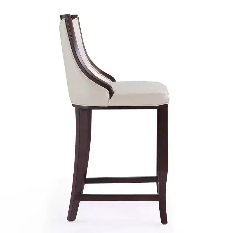 Lot de 2 tabourets de bar rembourrés « Empereur » en similicuir et bois de hêtre
