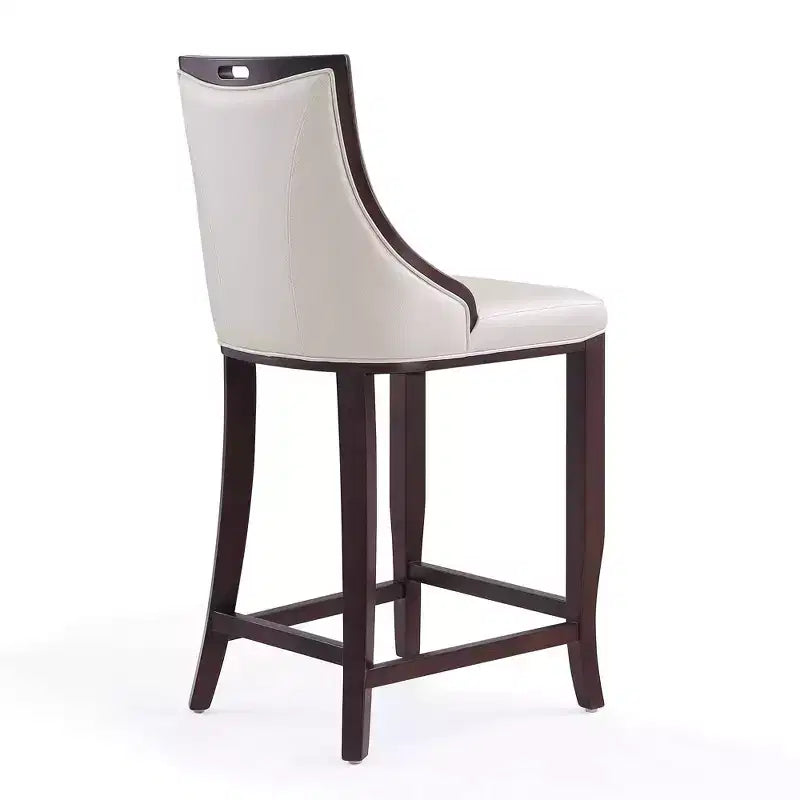 Lot de 2 tabourets de bar rembourrés « Empereur » en similicuir et bois de hêtre