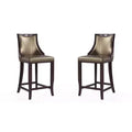 Lot de 2 tabourets de bar rembourrés « Empereur » en similicuir et bois de hêtre