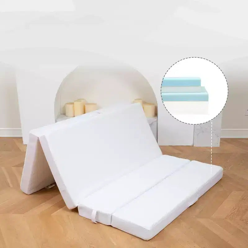 Canapé convertible 4 plis avec 1 matelas en mousse à mémoire de forme et gel intégré