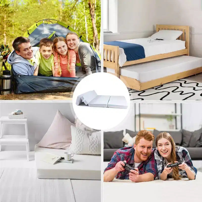 Canapé convertible 4 plis avec 1 matelas en mousse à mémoire de forme et gel intégré